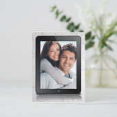 Aankondiging huwelijksdatum briefkaart (Staand voorkant)