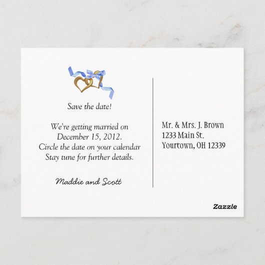 Aankondiging huwelijksdatum briefkaart (Achterkant)