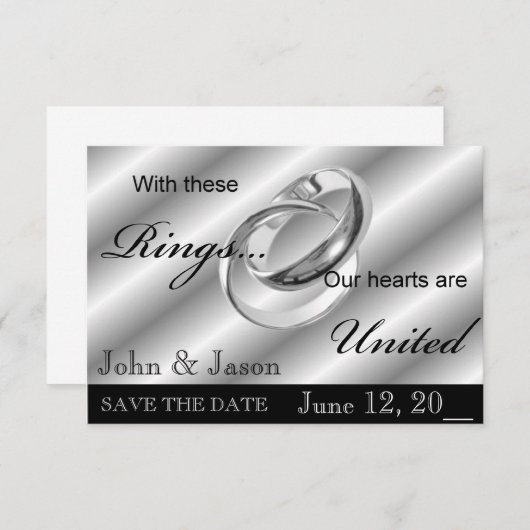 AANKONDIGING Huwelijksuitnodiging Homohuwelijk Bew (Voorkant / Achterkant)