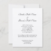 Aankondiging  huwelijksuitnodigingssets (Achterkant)