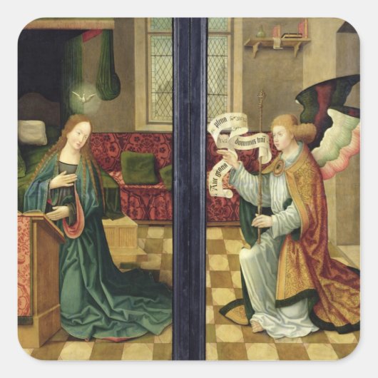 Aankondiging in Keulen Vierkante Sticker (Voorkant)