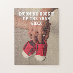 Aankondiging inkomende rookie foto zwangerschap legpuzzel