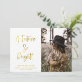 Aankondiging Inspirerend Gold Photo Afstuderen (Staand voorkant)