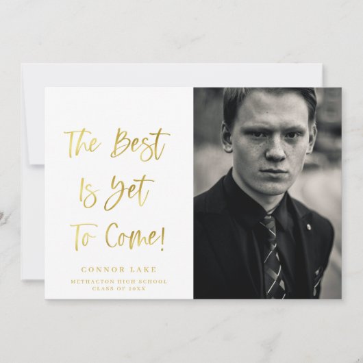 Aankondiging Inspirerend Gold Photo Afstuderen (Voorkant)