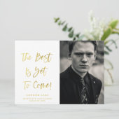 Aankondiging Inspirerend Gold Photo Afstuderen (Staand voorkant)