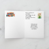 Aankondiging Kaart met Vissen thema Verjaardag Kaa (Binnen)