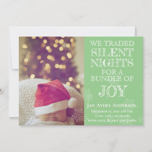 Aankondiging kerstfoto Baby (Voorkant)