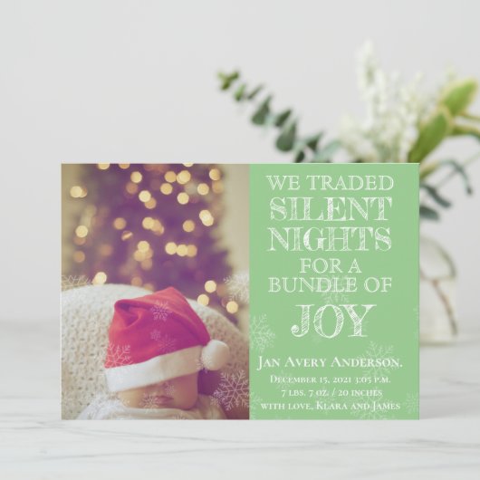 Aankondiging kerstfoto Baby (Staand voorkant)