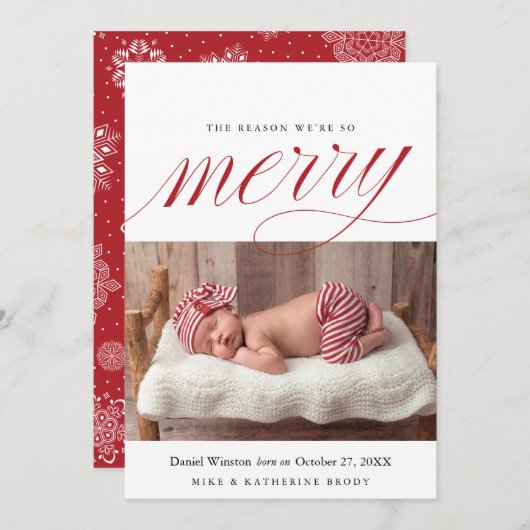 Aankondiging kerstgeboorte, pasgeboren feestdag (Voorkant / Achterkant)