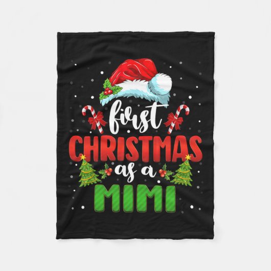 Aankondiging Kerstman Eerste Kerstmis als een Mimi Fleece Deken (Voorkant)