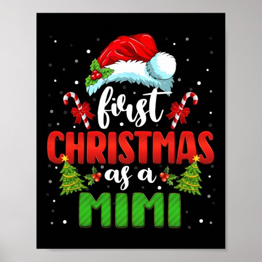 Aankondiging Kerstman Eerste Kerstmis als een Mimi Poster (Voorkant)