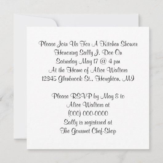 Aankondiging  keukendouche (Achterkant)