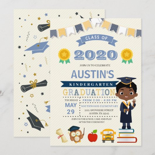 Aankondiging Kinder school Afstuderen (Voorkant / Achterkant)