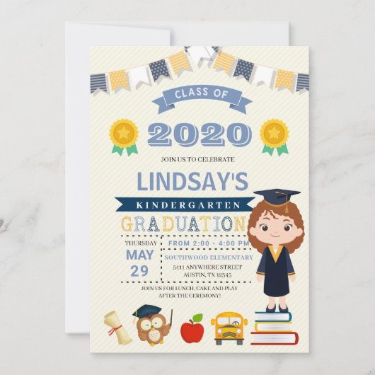 Aankondiging Kinder school Afstuderen (Voorkant)