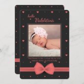 Aankondiging kleine Valentijn foto geboorte (Voorkant / Achterkant)