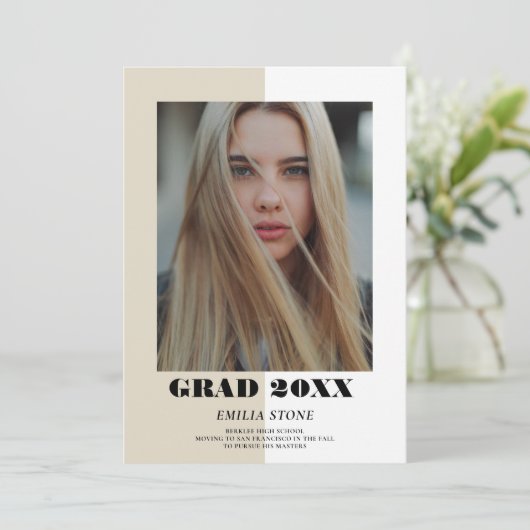 Aankondiging kleurblok Modern Afstuderen (Staand voorkant)