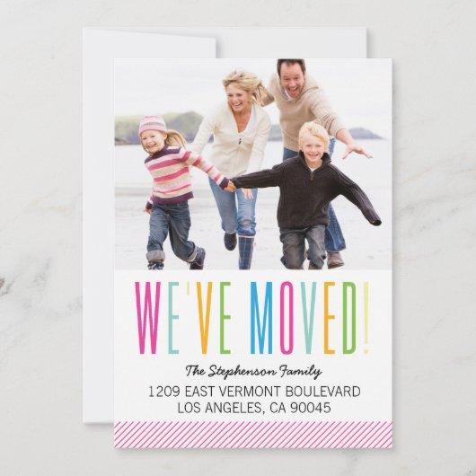 Aankondiging kleurrijke en heldere fotobewegende f (Voorkant)