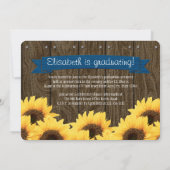 Aankondiging kobalt Blue Sunflower Afstuderen (Achterkant)