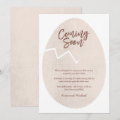 Aankondiging komend baby 'Gebarsten ei' (Voorkant / Achterkant)