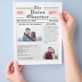 Aankondiging krantenstijl bruiloft flyer (Hand)