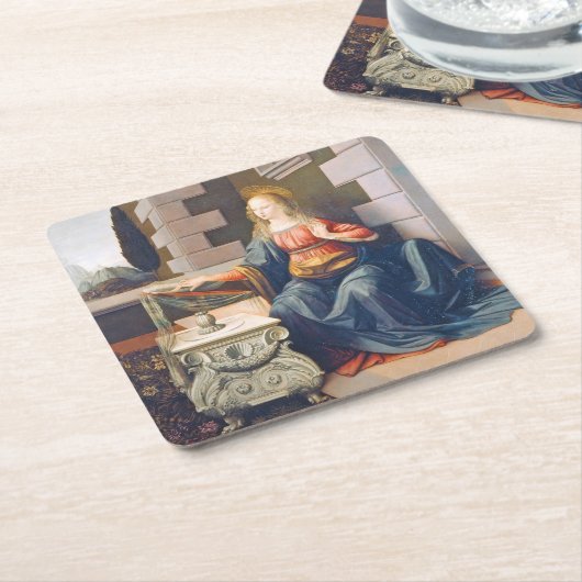 Aankondiging Leonardo da Vinci, 1472-1473 Kartonnen Onderzetters (Schuin)