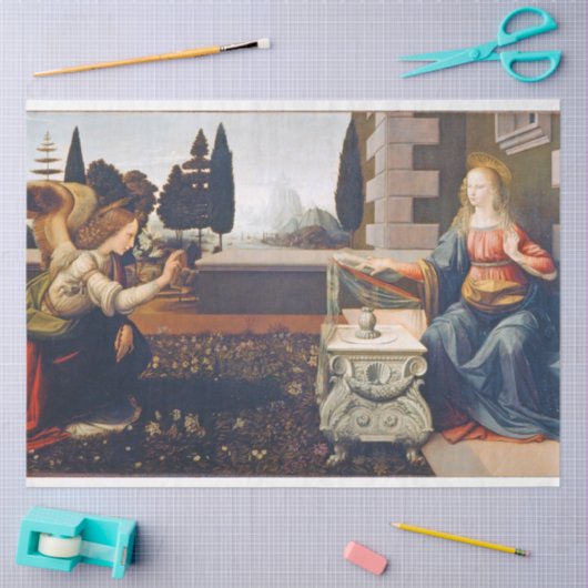 Aankondiging Leonardo da Vinci, 1472-1473 Tissuepapier (Craft)