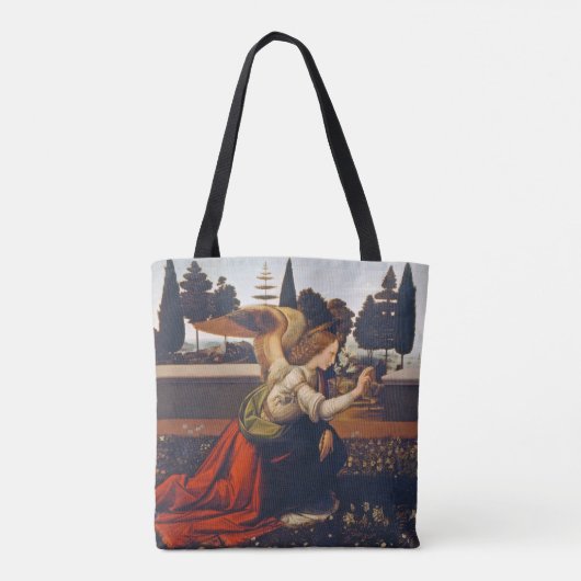 Aankondiging Leonardo da Vinci, 1472-1473 Tote Bag (Achterkant)