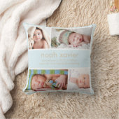 Aankondiging licht blauw geboorte kussen (Deken)