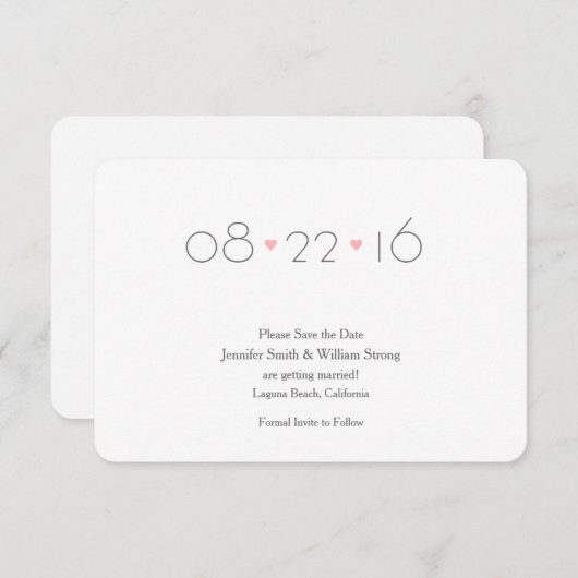 Aankondiging (liefdes) Save the Date (Voorkant / Achterkant)