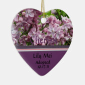 Aankondiging lila adoptie keramisch ornament (Rechts)