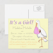 Aankondiging 'Little Delivery' op maat van geboort (Voorkant / Achterkant)