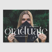 Aankondiging Magnetic Swirl Serif Photo Afstuderen (Voorkant)