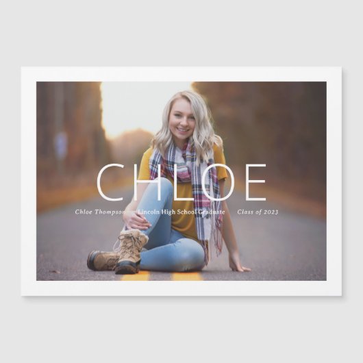 Aankondiging magnetisch stijlvol fotoAfstuderen (Voorkant)