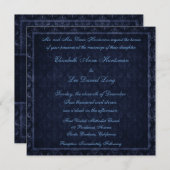 Aankondiging marineblauw- Damasweddenschap (Voorkant / Achterkant)