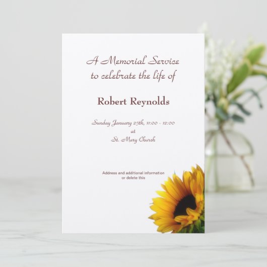 Aankondiging Memorial Service (Staand voorkant)