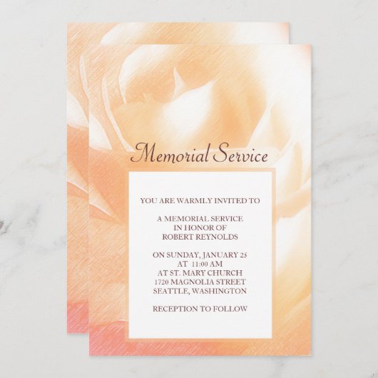 Aankondiging Memorial Service (Voorkant / Achterkant)