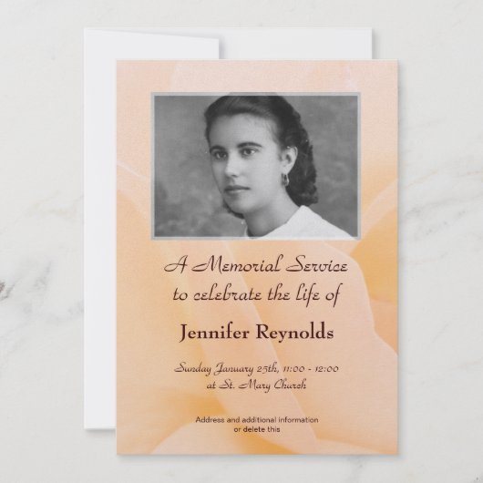 Aankondiging Memorial Service (Voorkant)