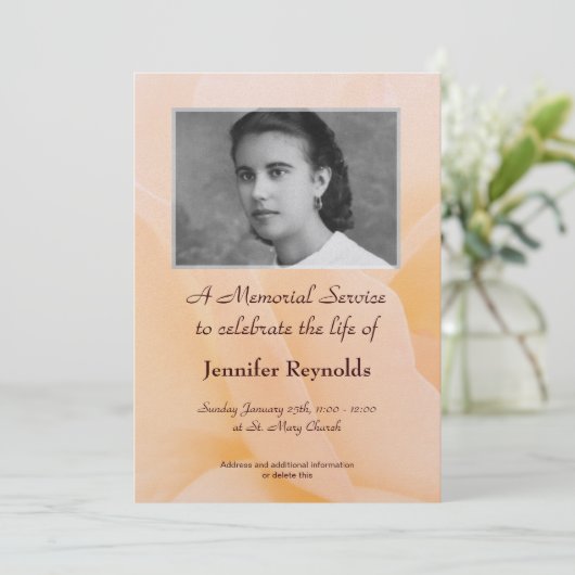 Aankondiging Memorial Service (Staand voorkant)