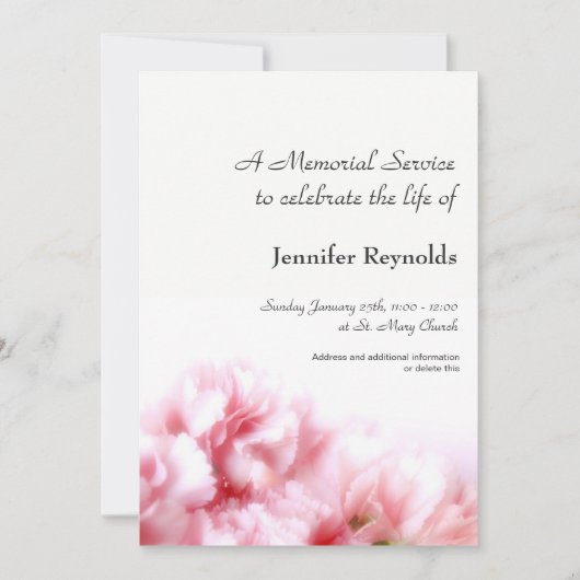 Aankondiging Memorial Service (Voorkant)