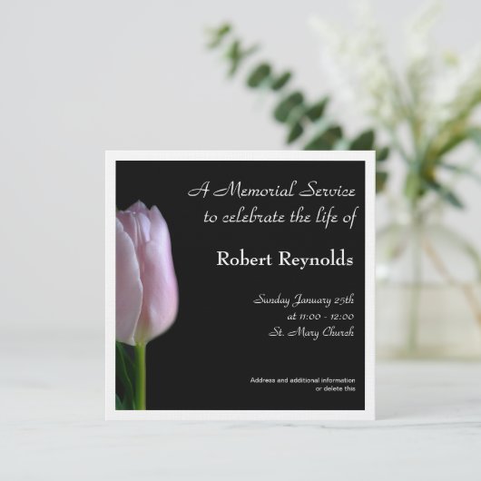 Aankondiging Memorial Service (Staand voorkant)