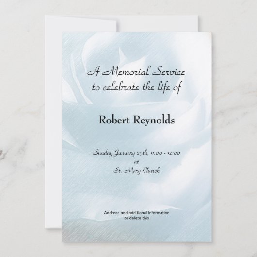 Aankondiging Memorial Service (Voorkant)