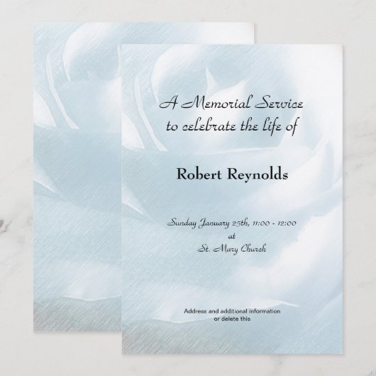 Aankondiging Memorial Service (Voorkant / Achterkant)