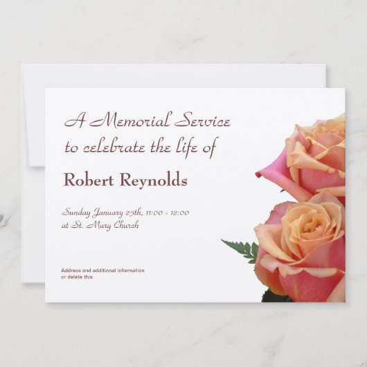 Aankondiging Memorial Service (Voorkant)