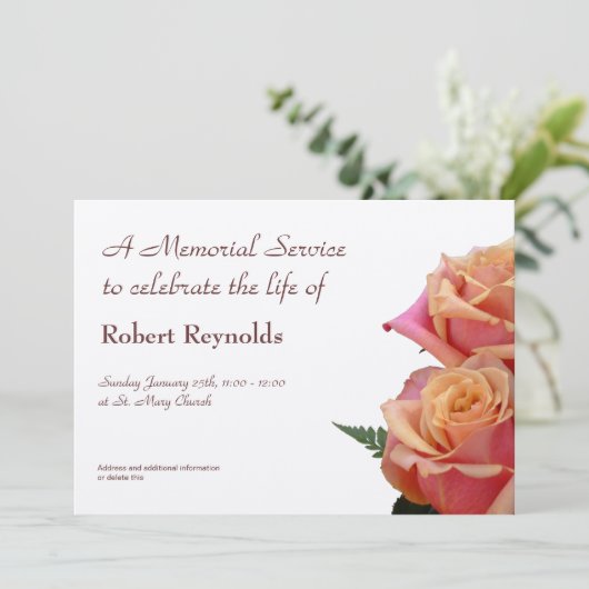 Aankondiging Memorial Service (Staand voorkant)