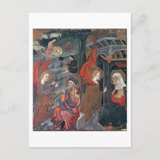 Aankondiging met de herders die kaas in het briefkaart (Voorkant)