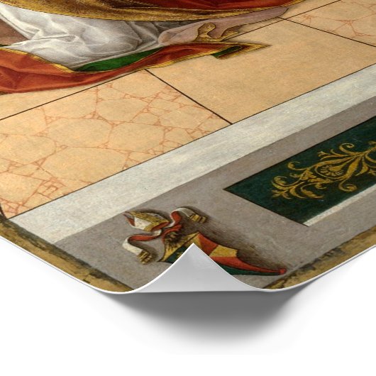 Aankondiging met St. Emidius, 1486 Poster (Hoek)