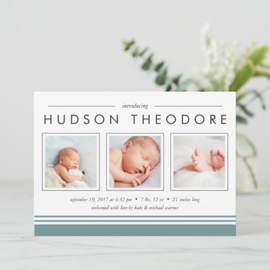 Aankondiging Metro Stripe Birth | Bossen (Staand voorkant)