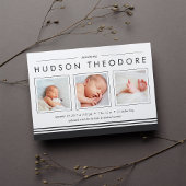 Aankondiging Metro Stripe Birth | Koolstof