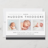 Aankondiging Metro Stripe Birth | Koolstof (Voorkant)