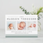 Aankondiging Metro Stripe Birth | Moss (Staand voorkant)